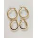 Duo de brinco argola folheado